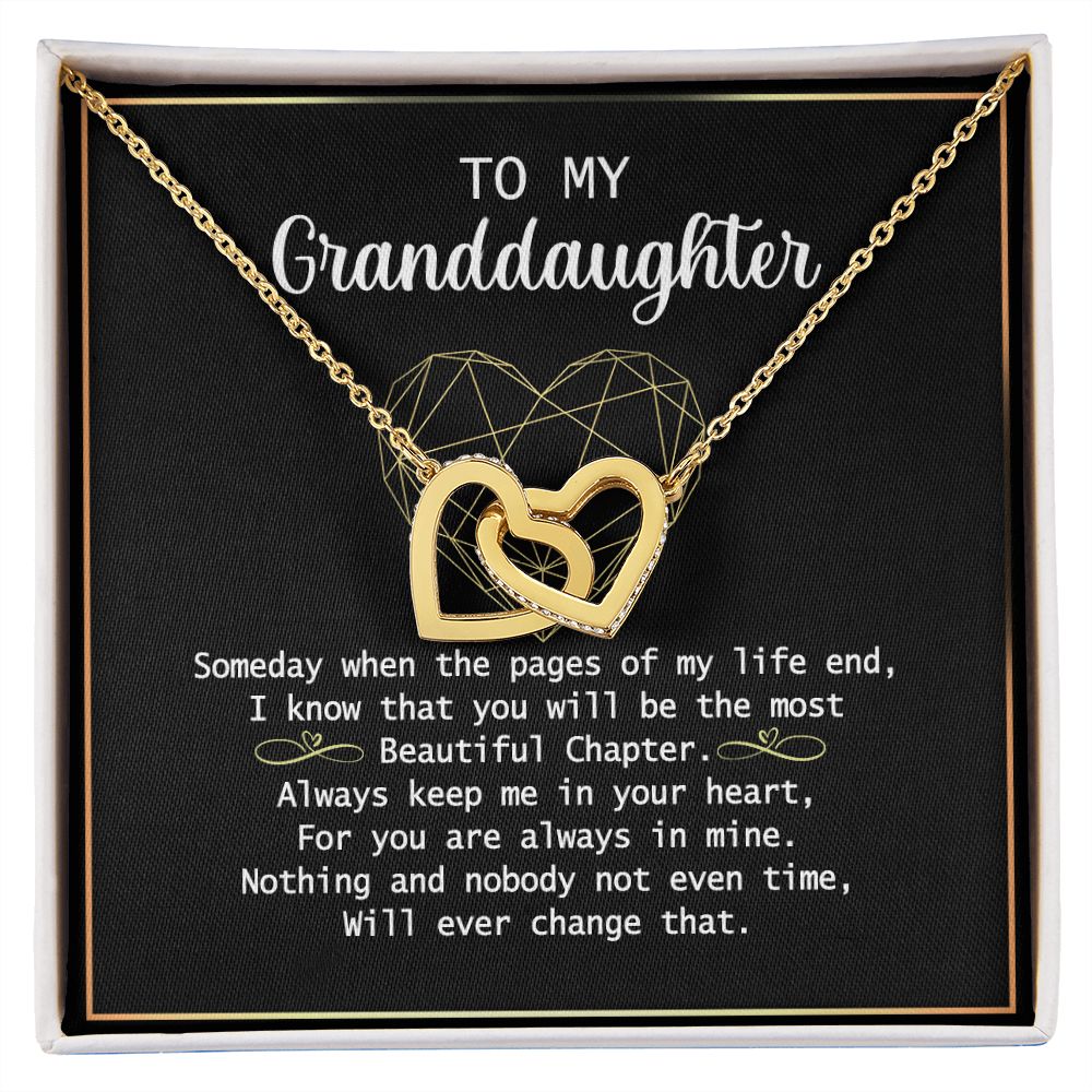 To my Granddaughter Necklace Gift For Granddaughter Birthday Congrats Graduation Interlocking Hearts Necklace