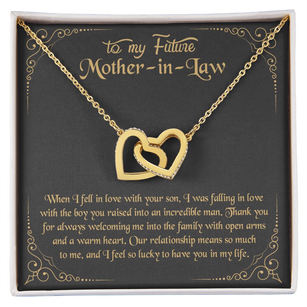 Mother in Law Necklace, Jewelry for Women, Future Mother in Law Gifts from Daughter in Law, Mother of Bride Gifts For Mother in Law, Birthday Gifts For Mother In Law From Daughter In Law10 Interlocking Hearts Necklace