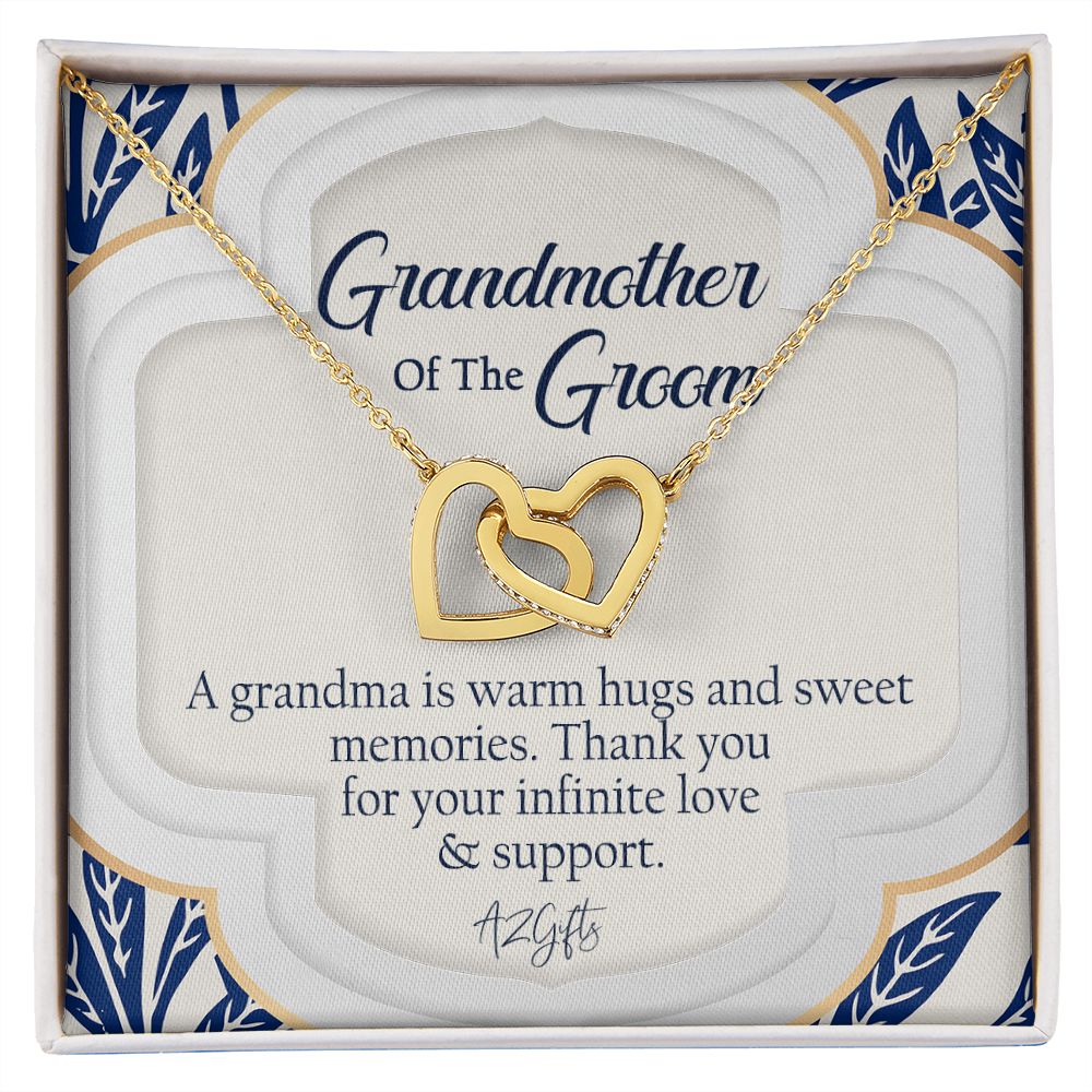 To My Grandmother Necklace, Gift for Grandmother Necklace, Mothers Day Gift For Grandma Nana, Grandma Jewelry From Grandchildren GrandKids , Jewelry Box Gift For Grandma Grandmother3 Interlocking Hearts Necklace