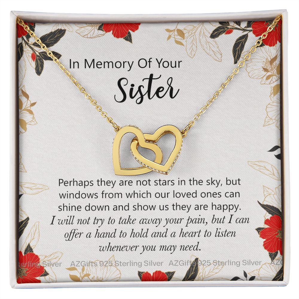 In Memory Of Your Sister Gift, Sympathy Loss Of Sister, Memorial Gift For Loss Of Sister , Sympathy Gift Loss Of A Sister, Loss Of A Sister Interlocking Hearts Necklace