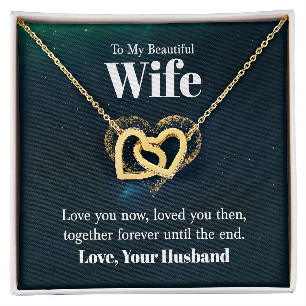 To My Beautiful Wife Necklace, Wedding Anniversary Jewelry For Women, Necklace For Wife from Husband, Gifts For Wife Birthday Gifts Necklace, Jewelry With Message Card In A Gift Box