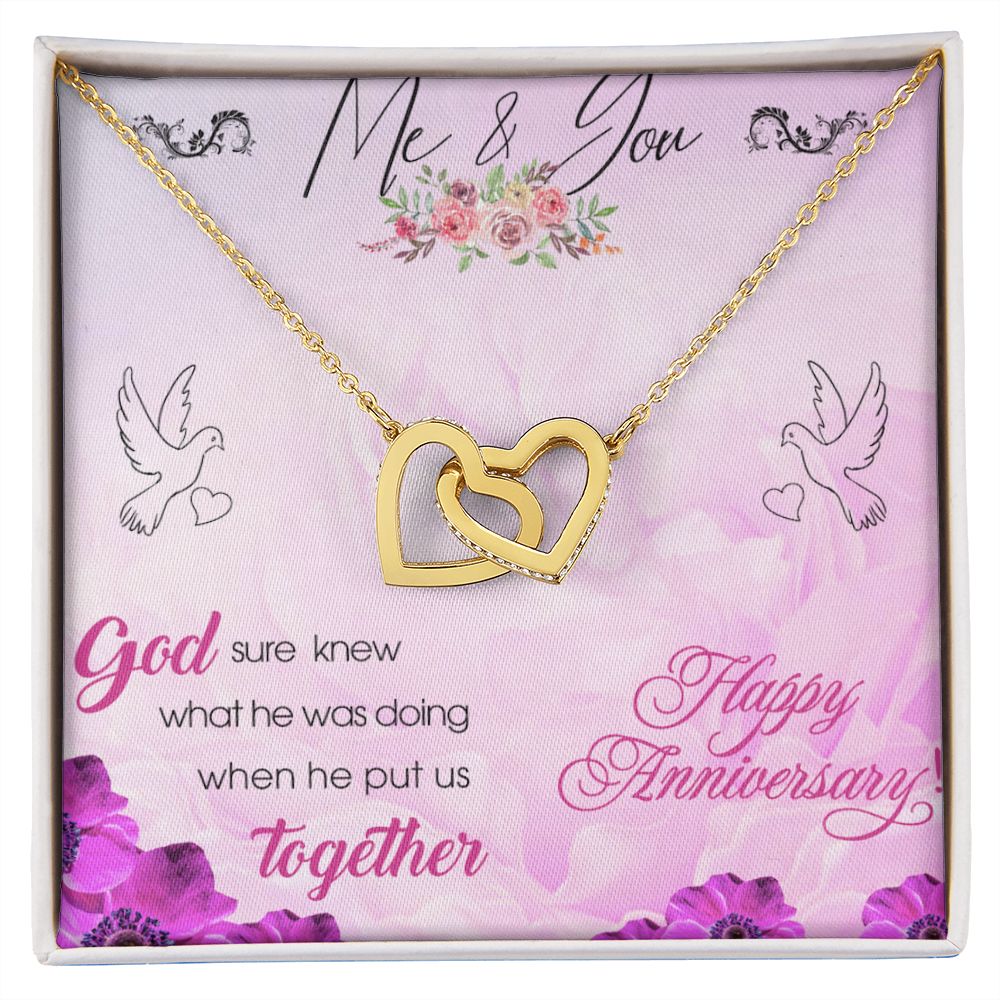 To My Wife Necklace, Wedding Anniversary Jewelry For Women, Necklace For Wife from Husband, Gift For Wife Birthday Gifts From Husband Necklace, Jewelry With Message Card In A Gift Box8 Interlocking Hearts Necklace