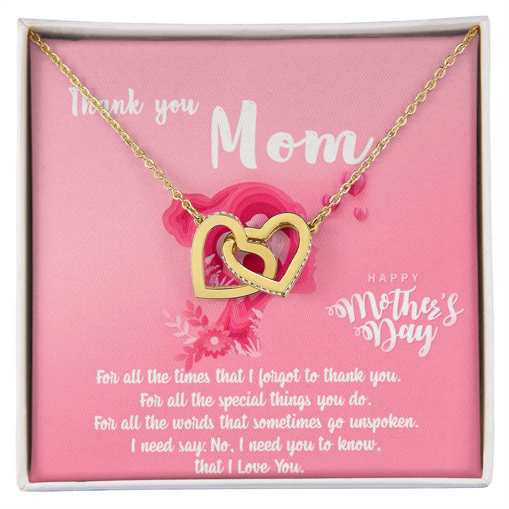 Mom Necklace Gifts for Mom from Daughter to Mom Gifts for Mothers Day from Daughter, To My Mom Necklace from Daughter to Mom Birthday Gifts Necklace with Message Card and Gift Box5 Interlocking Hearts Necklace