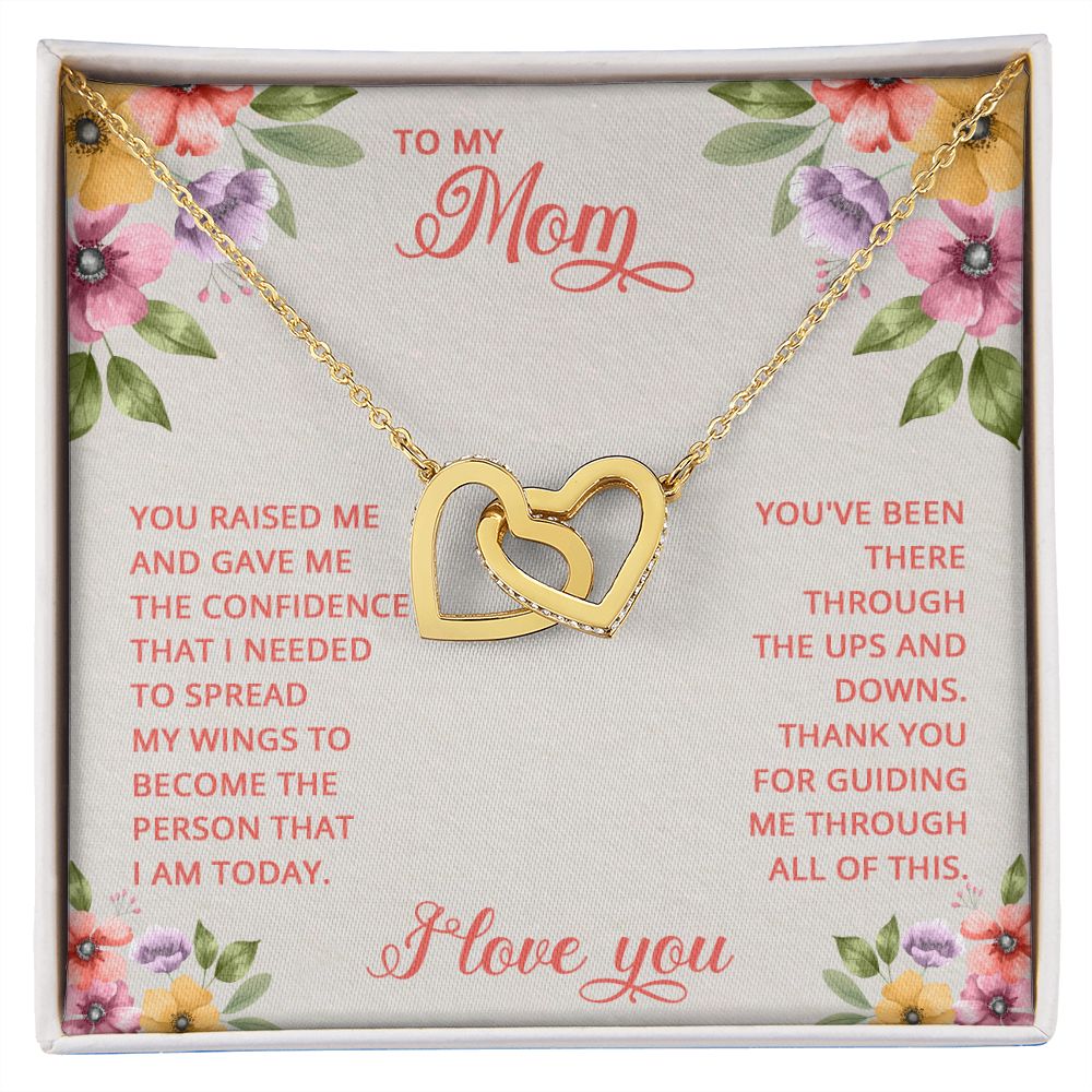 Mom Necklace Gifts for Mom from Daughter to Mom Gifts for Mothers Day from Daughter, To My Mom Necklace from Daughter to Mom Birthday Gifts Necklace with Message Card and Gift Box16 Interlocking Hearts Necklace