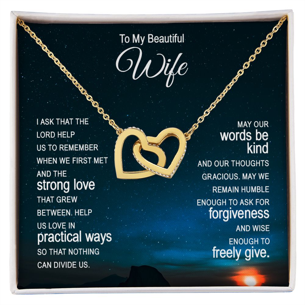 To My Beautiful Wife Necklace Romantic Gifts For Her To My Wife Necklace Soulmate Jewelry Soulmate Gift Birthday Gift For Wife Silver Pendant Silver Necklace Gifts for Wife from Husband 14k White Gold
