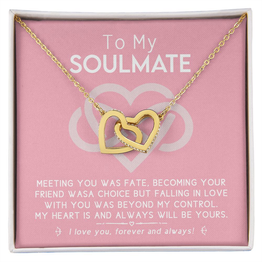 To My Soulmate Forever Love Necklace Gift For Soulmate Jewelry For Girlfriend Interlocking Hearts Necklace