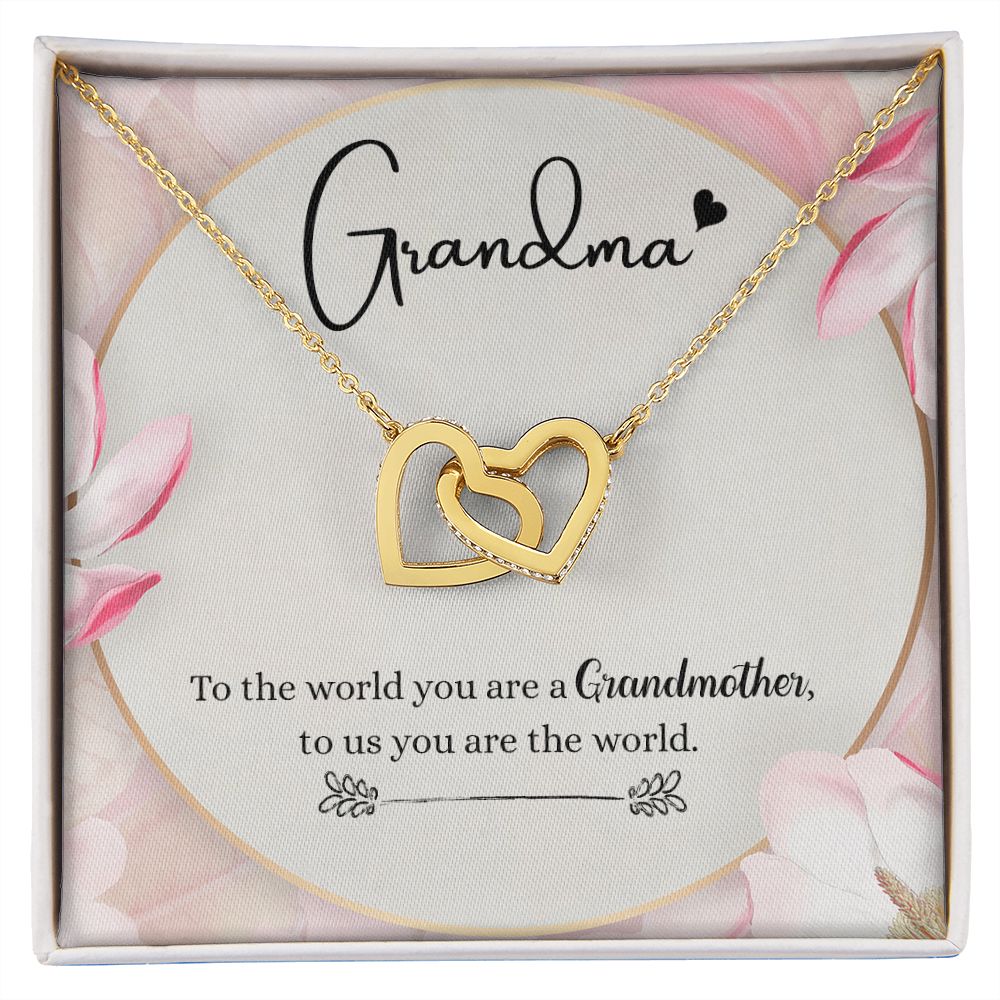 To My Grandma Necklace, Gift for Grandmother Necklace, Mothers Day Gift For Grandma Nana, Grandma Jewelry From Grandchildren GrandKids , Jewelry Box Gift For Grandma Grandmother8 Interlocking Hearts Necklace