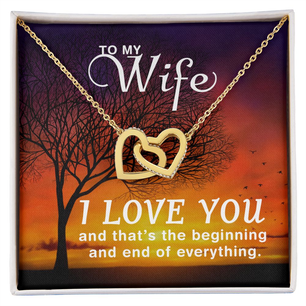 Birthday Gifts For Wife, Necklace Gifts For Wife From Husband, To My Wife Jewelry For Women , To My Wife Necklace  from Husband Wedding Anniversary Present For Wife, Beautiful Wife Jewelry Christmas14 Interlocking Hearts Necklace