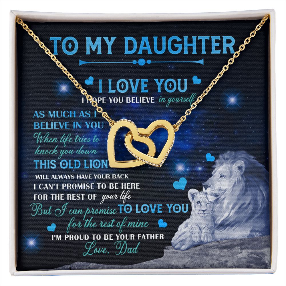 Dad To Daughter Necklace Jewelry Gift for Daughter from Dad Father Daughter Gift 175009114907 Interlocking Hearts Necklace