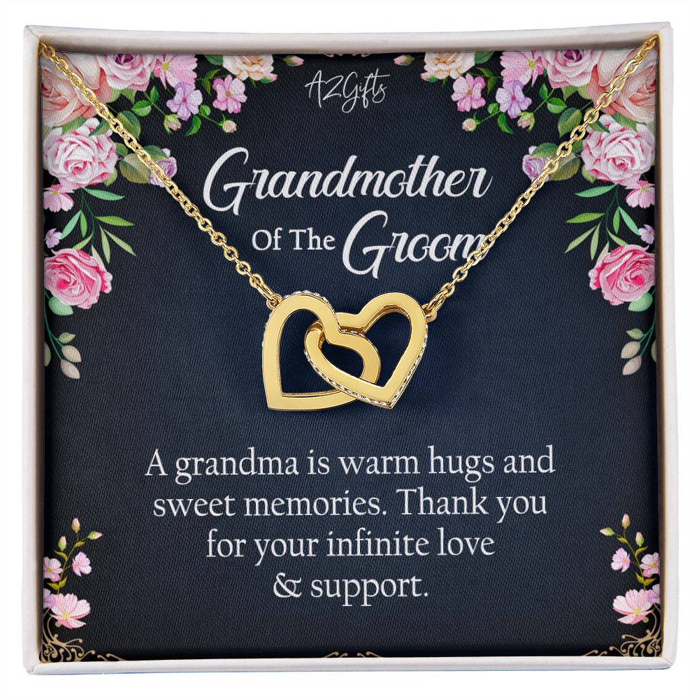 To My Grandmother Necklace, Gift for Grandmother Necklace, Mothers Day Gift For Grandma Nana, Grandma Jewelry From Grandchildren GrandKids , Jewelry Box Gift For Grandma Grandmother2 Interlocking Hearts Necklace