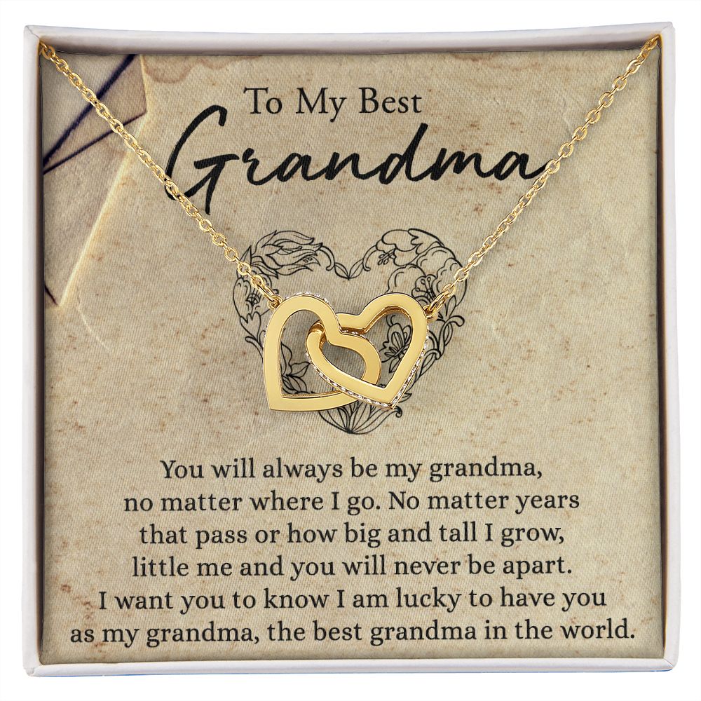 To My Grandma Necklace, Gift for Grandmother Necklace, Mothers Day Gift For Grandma Nana, Grandma Jewelry From Grandchildren GrandKids , Jewelry Box Gift For Grandma Grandmother6 Interlocking Hearts Necklace