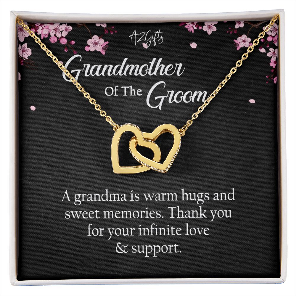 To My Grandmother Necklace, Gift for Grandmother Necklace, Mothers Day Gift For Grandma Nana, Grandma Jewelry From Grandchildren GrandKids , Jewelry Box Gift For Grandma Grandmother Interlocking Hearts Necklace