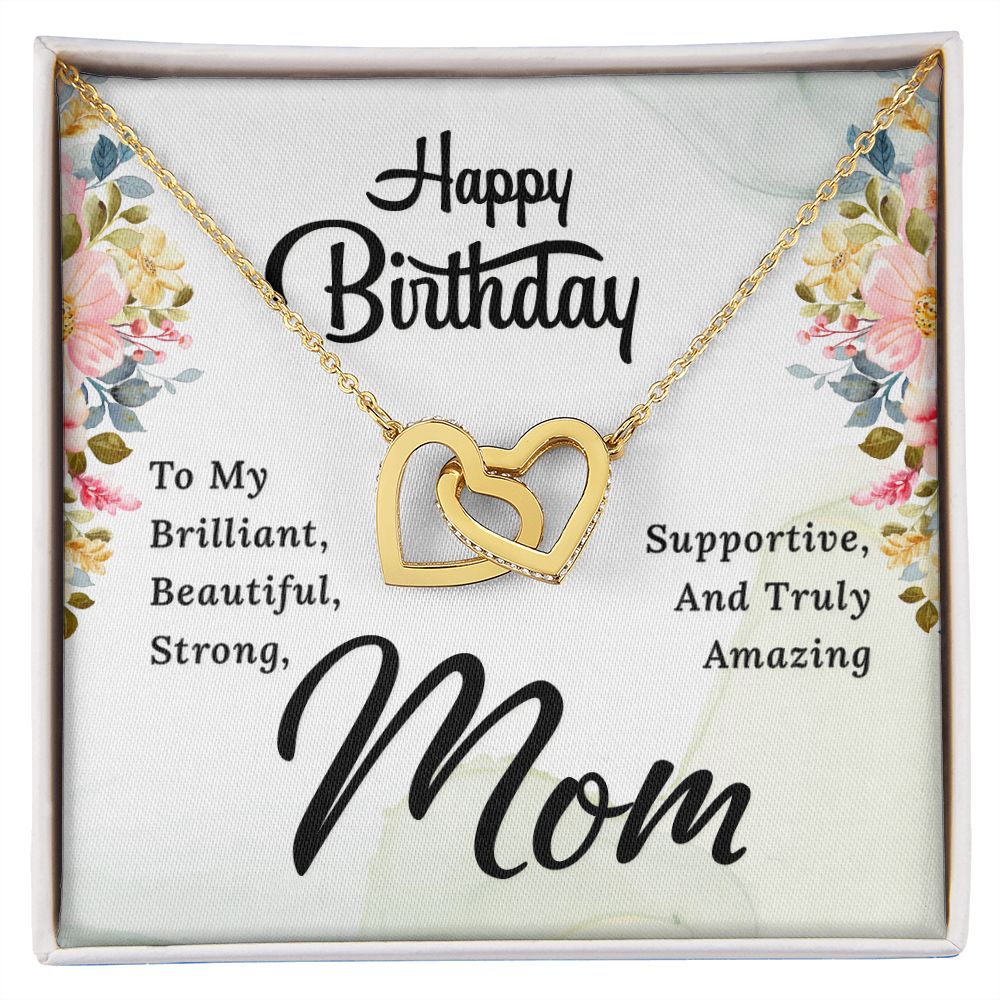 Mom Necklace Gifts for Mom from Daughter to Mom Gifts for Mothers Day from Daughter, To My Mom Necklace from Daughter to Mom Birthday Gifts Necklace with Message Card and Gift Box2229 Interlocking Hearts Necklace