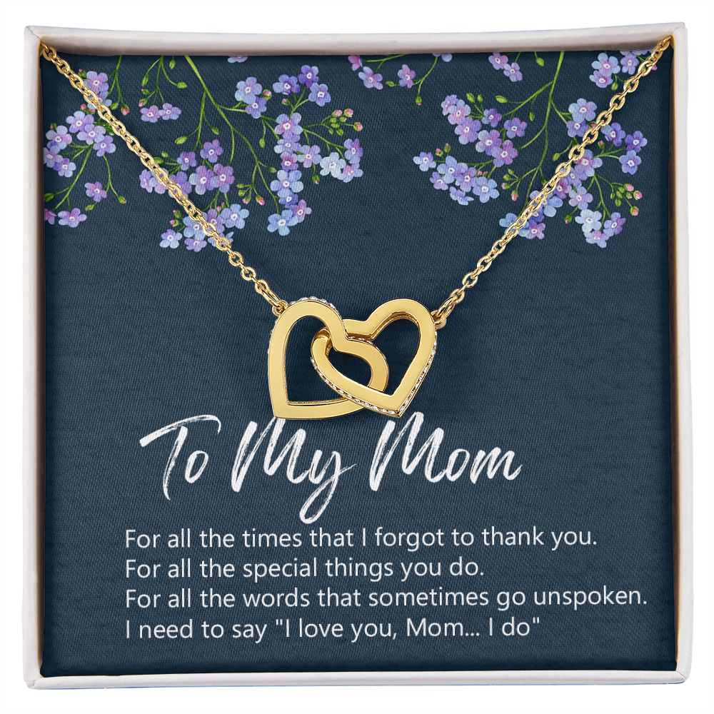 To My Mom Necklace Jewelry Gift, Birthday Gift For Mom, Mother's Day Gift For Mom, Message Card Jewelry Gift For Mom, Meaningful Mom Gift Interlocking Hearts Necklace