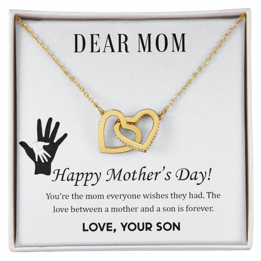 2Mom Necklace Gifts for Mom from Daughter to Mom Gifts for Mothers Day from Daughter, To My Mom Necklace from Daughter to Mom Birthday Gifts Necklace with Message Card and Gift Box2228 Interlocking Hearts Necklace