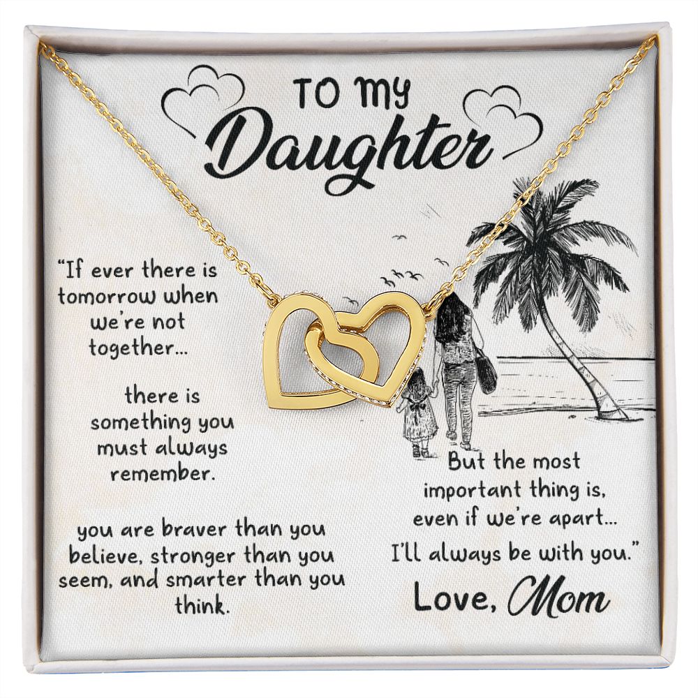 To My Daughter Sunset Necklace Pendant Gift From Mom Necklace The Most Important With Message Card Gift Box Gift For To Daughter, Daughter In Law On Birthday Anniversary Interlocking Hearts Necklace