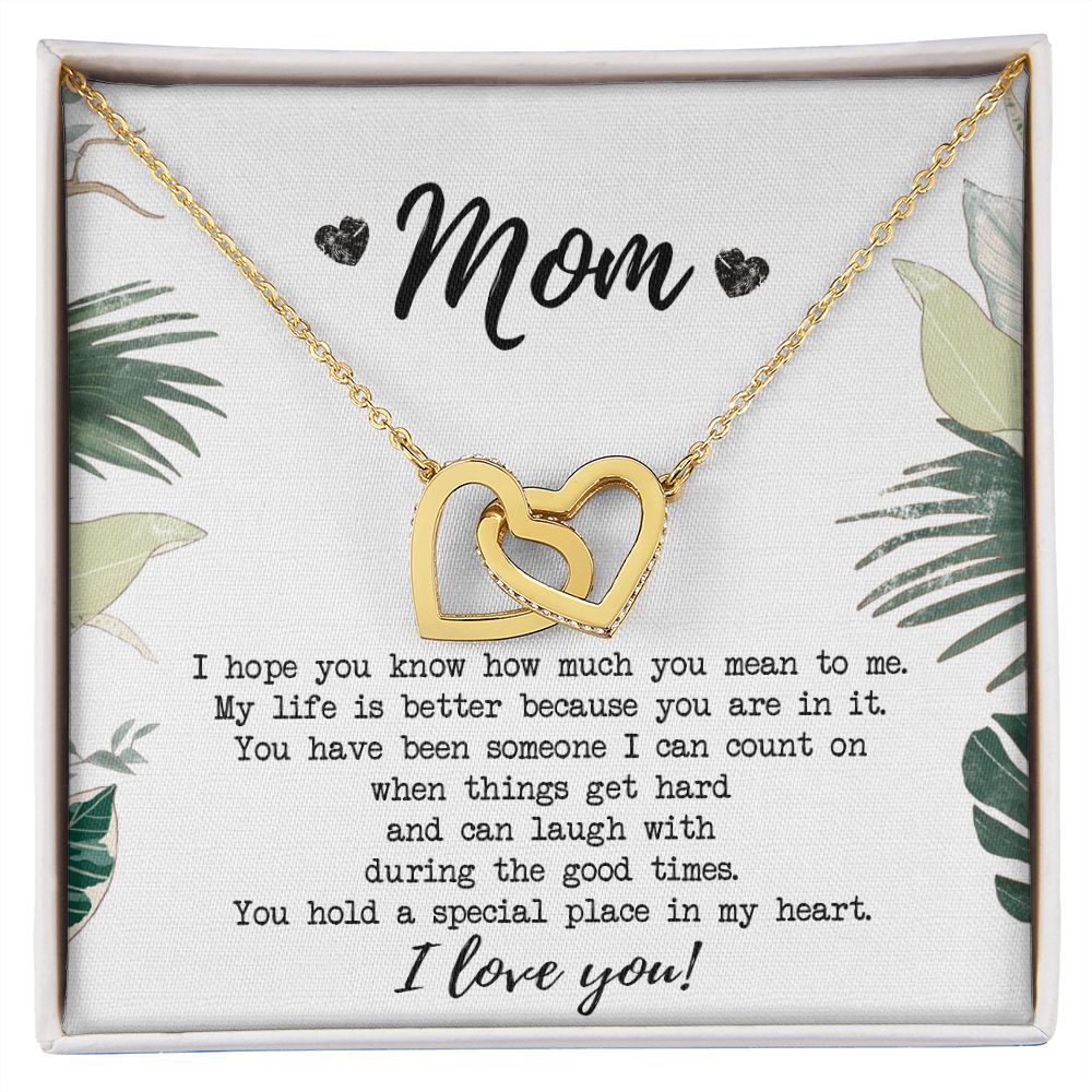 Mothers Day Gift, Gift for Mom, Birthday, Heart Necklace, Mother Daughter Necklace, Gifts for Mom from Daughter, from Son to Mom Interlocking Hearts Necklace