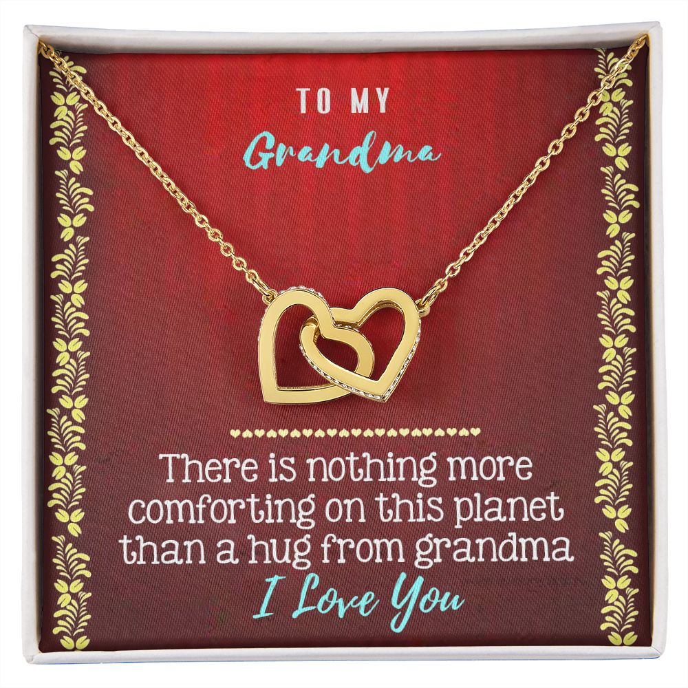 To My Grandma Necklace, Gift for Grandmother Necklace, Mothers Day Gift For Grandma Nana, Grandma Jewelry From Grandchildren GrandKids , Jewelry Box Gift For Grandma Grandmother20 Interlocking Hearts Necklace