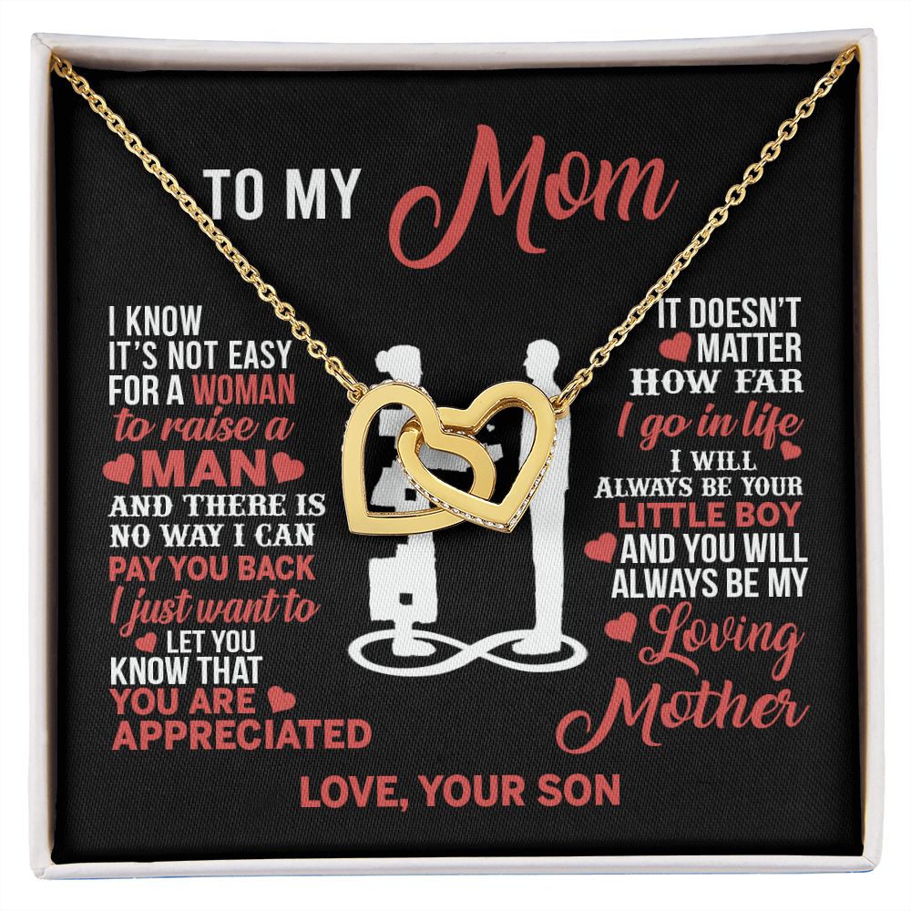 Mom Necklace Mothers Day Gift From Son To My Mom Forevere Love Necklace Gift Mom Interlocking Hearts Necklace