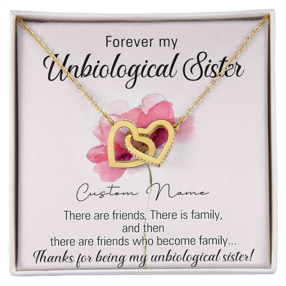 To My Unbiological Sister Necklace for Soul Sister Gift for Big Little Sorority Sister in Law Necklace for Sister Gift Tribe Jewelry Birthday Gift Idea for Best Friend 301 Interlocking Hearts Necklace