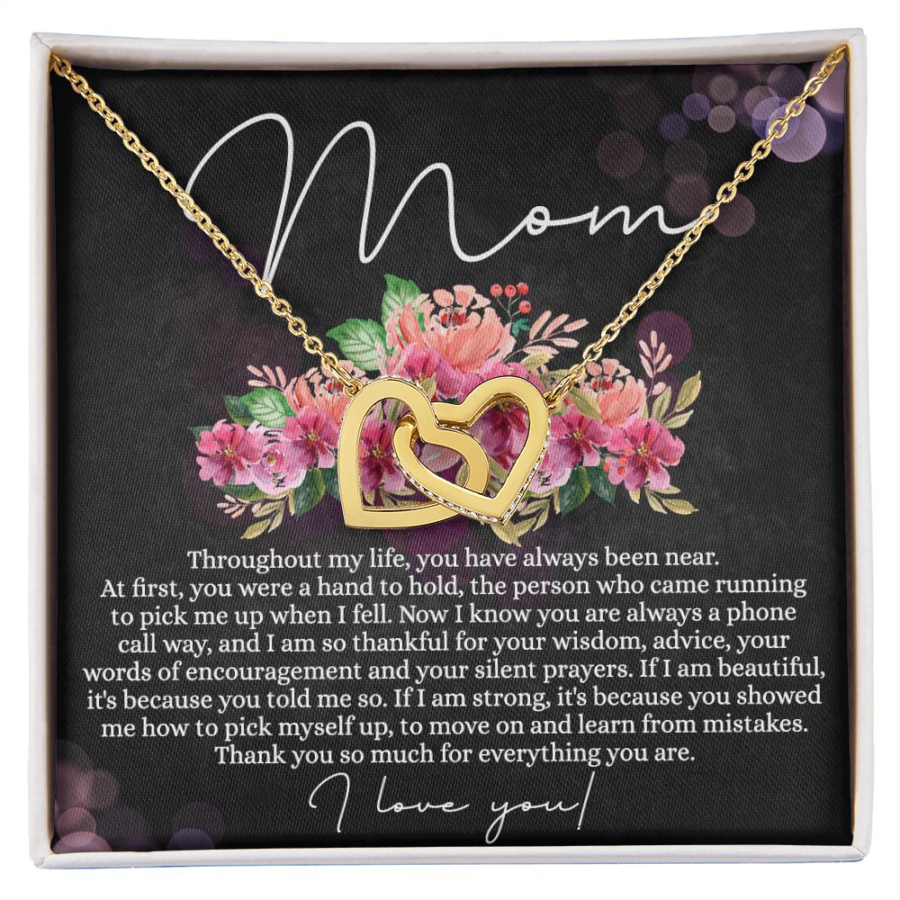 To My Mom Necklace, Mom Gifts, Mom Jewelry Box, Necklace for Mom, Gifts for Mom, Mother's Day Necklace Jewelry Gift For Mom, Birthday Gift For Mom, Thank you Mom Gift Interlocking Hearts Necklace