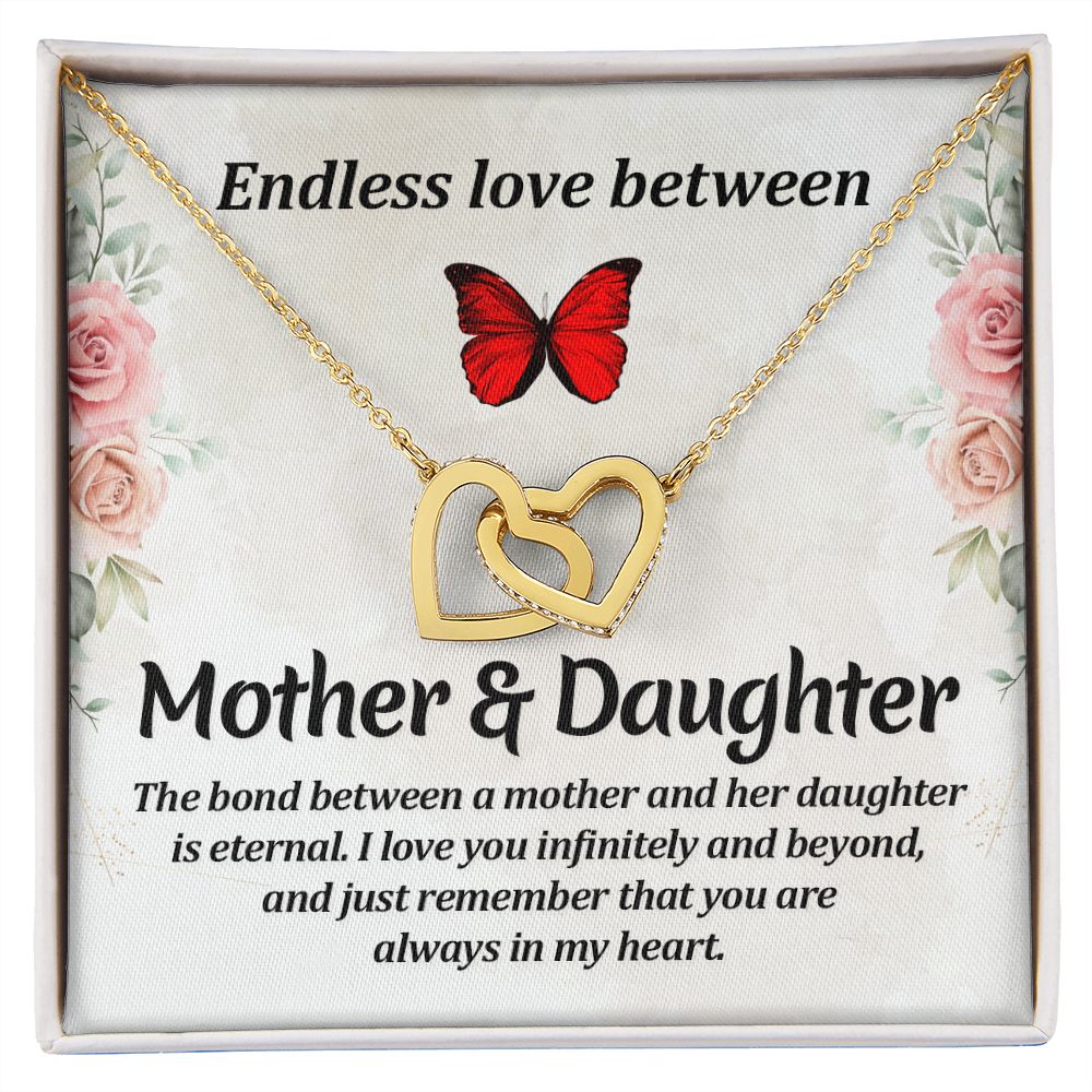 To My Mom Necklace, Gift For Mom, Mother's Day Gift from Daughter, Mom Jewelry Gift for Mothers Day, Birthday Gift for Mother, Moms Gift from Daughter Son, Necklace for Mom Mother 11 Interlocking Hearts Necklace