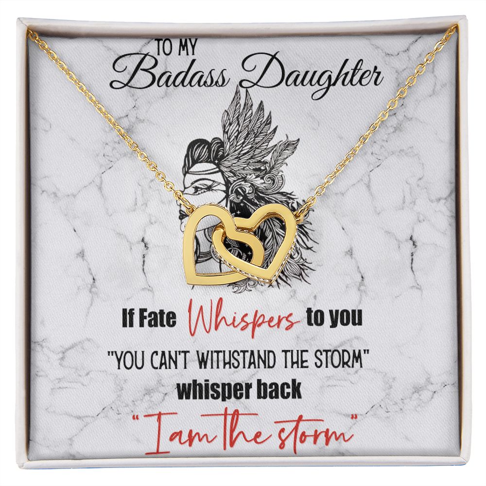 Bonus Daughter Gifts From Stepdad, Step Daughter Gifts From Stepmom, Stepdaughter Gifts From Stepdad, Father Stepdaughter Necklace, To My Bonus Daughter Necklaces, Christmas Gifts For Bonus10 Interlocking Hearts Necklace