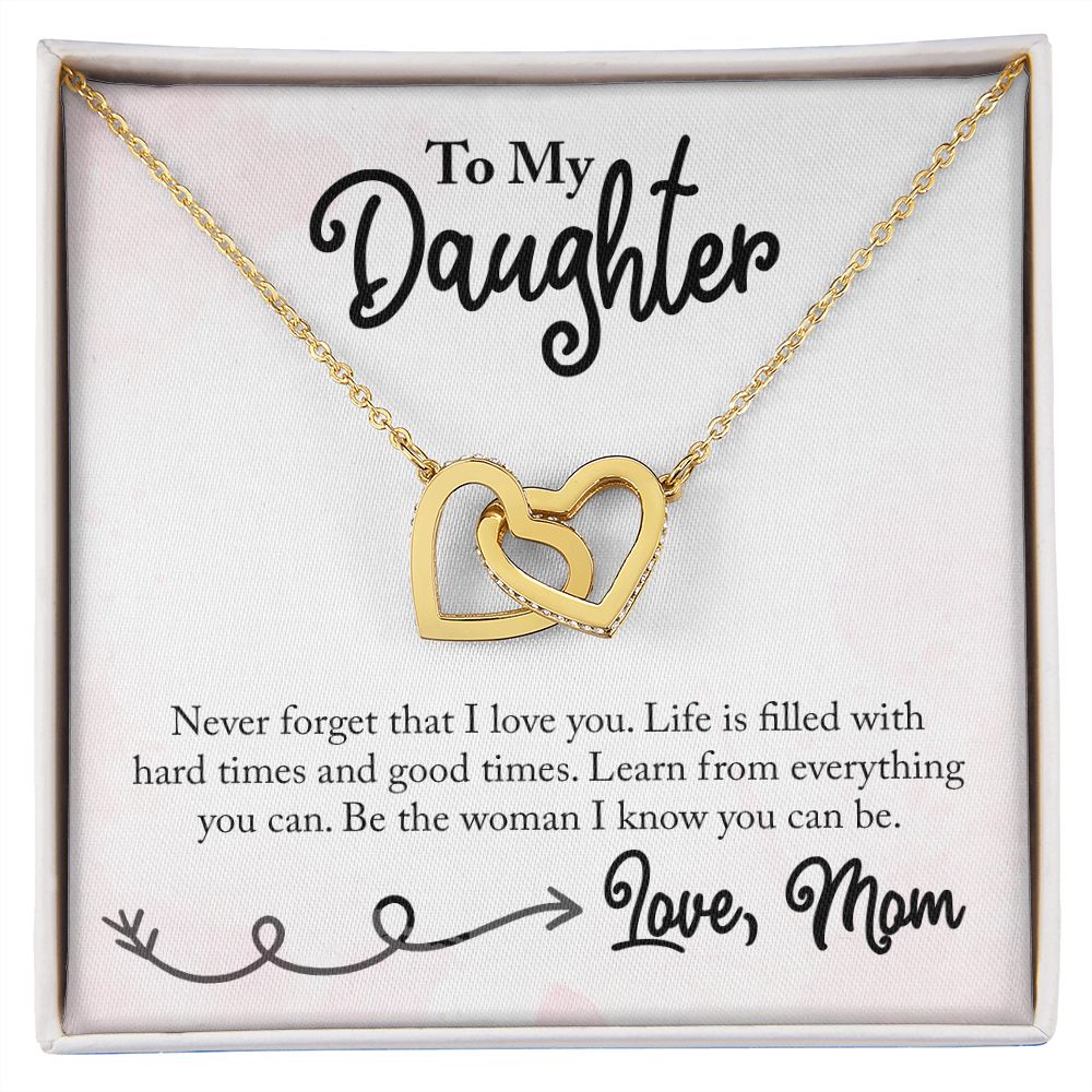To My Daughter Necklace Pendant Gift From Mom Necklace I Know You Can Be With Message Card Gift Box Gift For To Daughter Daughter In Law On Birthday Anniversary Interlocking Hearts Necklace