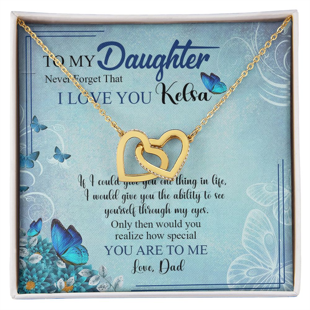 Mother Daughter Gift Ideas, To My Daughter Gift Necklace from Mom, Jewelry Pendant Present for Daughter, Birthday Christmas Gift Graduation Gifts for Daughters, Mother and Daughter Necklace 21 Interlocking Hearts Necklace