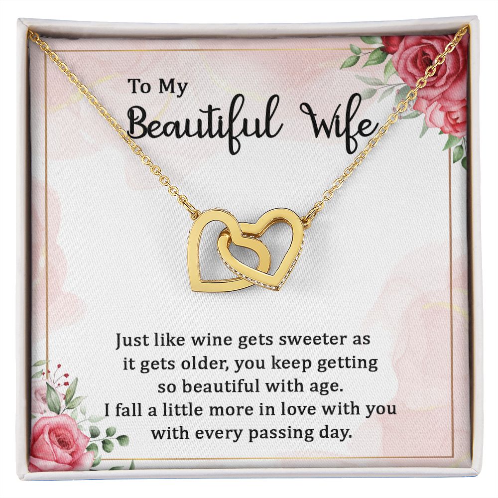 To My Beautiful Wife Necklace, Wedding Anniversary Jewelry For Women, Necklace For Wife from Husband, Gifts For Wife Birthday Gifts Necklace, Jewelry With Message Card In A Gift Box