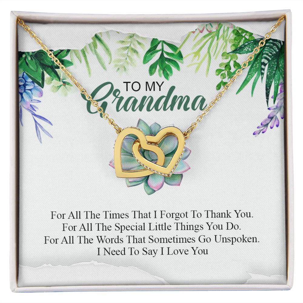 To My Grandma Necklace, Gift for Grandmother Necklace, Mothers Day Gift For Grandma Nana, Grandma Jewelry From Grandchildren GrandKids , Jewelry Box Gift For Grandma Grandmother19 Interlocking Hearts Necklace