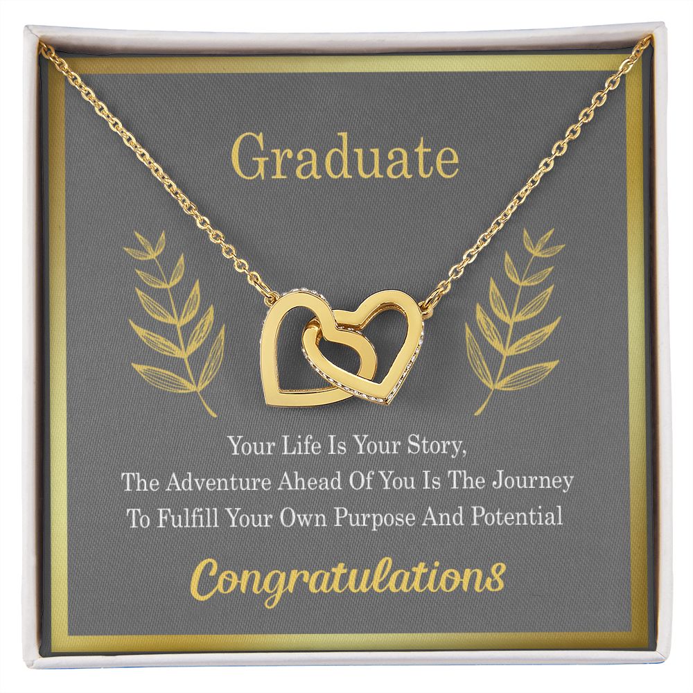 Graduation Gift For Daughter, University Graduate Gift, Graduation Gift For Her Congrats Graduation Pendants Gift For Daughter, Granddaughter, Niece, Sister Interlocking Hearts Necklace