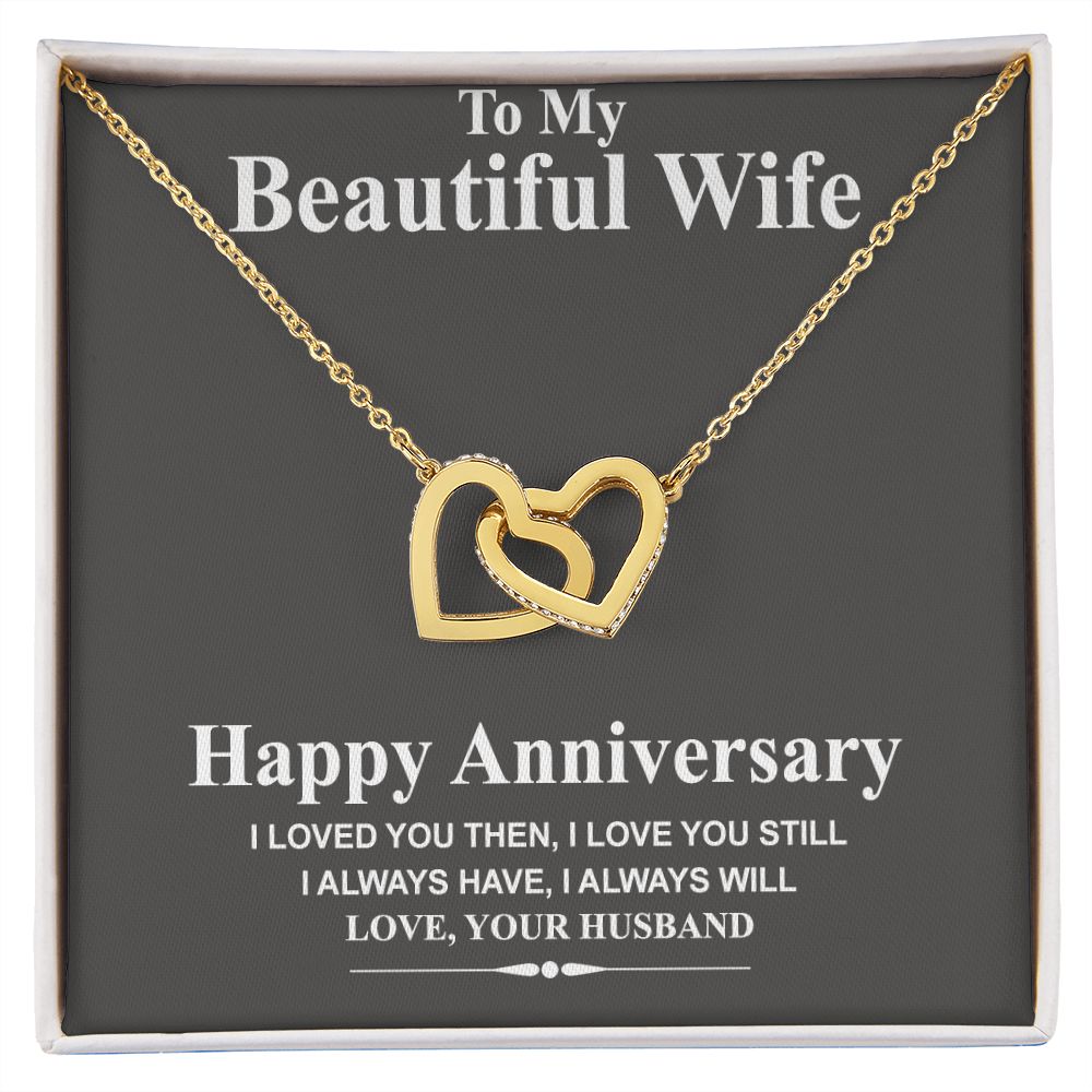 Wife Necklace Gift From Husband To My Beautiful Wife Pendant Necklace Anniversary Valentines Day Anniversary Jewelry with Message Card and Gift Box. Gift for Wife. Heart Necklace Gift Set for Wife