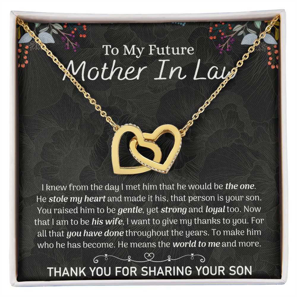 Future Mother In Law Sunflower Bracelet, Mother In Law To Be Gifts, Soon To Be Mother In Law Gifts, Future Mother In Law Birthday Gift Interlocking Hearts Necklace