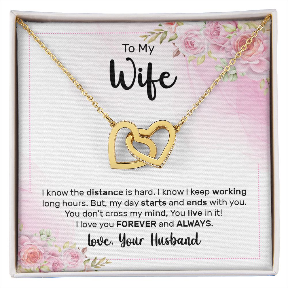 Birthday Gifts For Wife, Necklace Gifts For Wife From Husband, To My Wife Jewelry For Women , To My Wife Necklace  from Husband Wedding Anniversary Present For Wife, Beautiful Wife Jewelry Christmas29 Interlocking Hearts Necklace