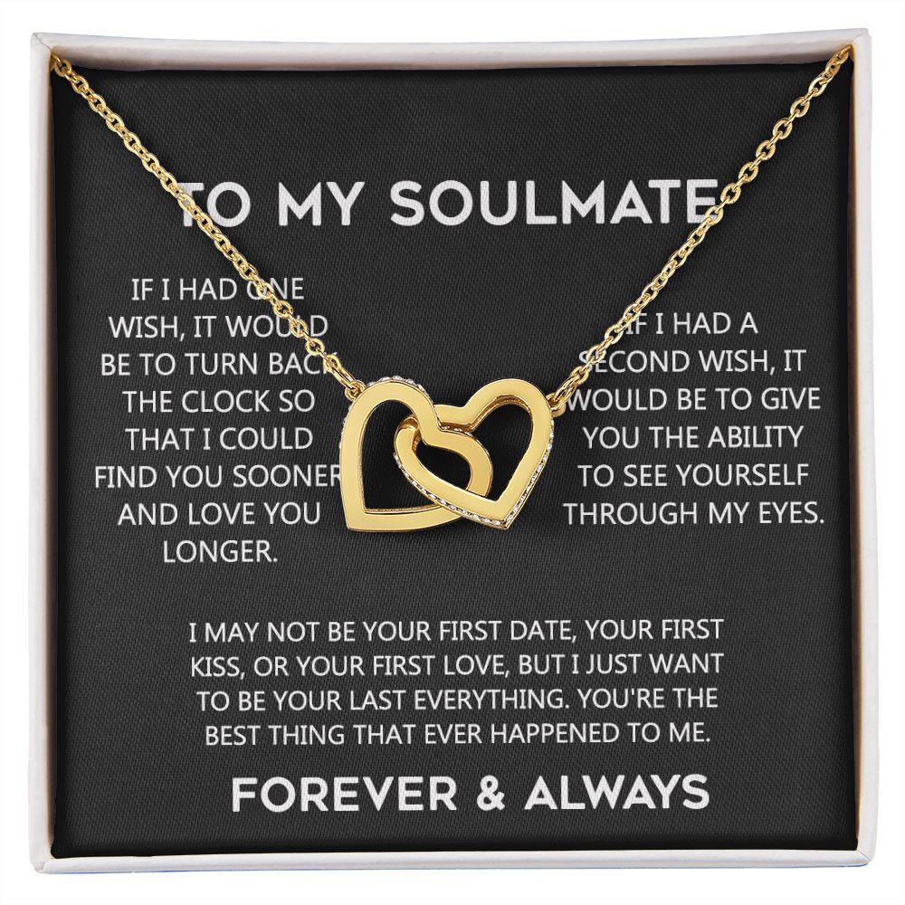 To My Soulmate Eternal Hope Necklace  Wife Soulmate Valentines Day Gift for Her 175144059615 Interlocking Hearts Necklace