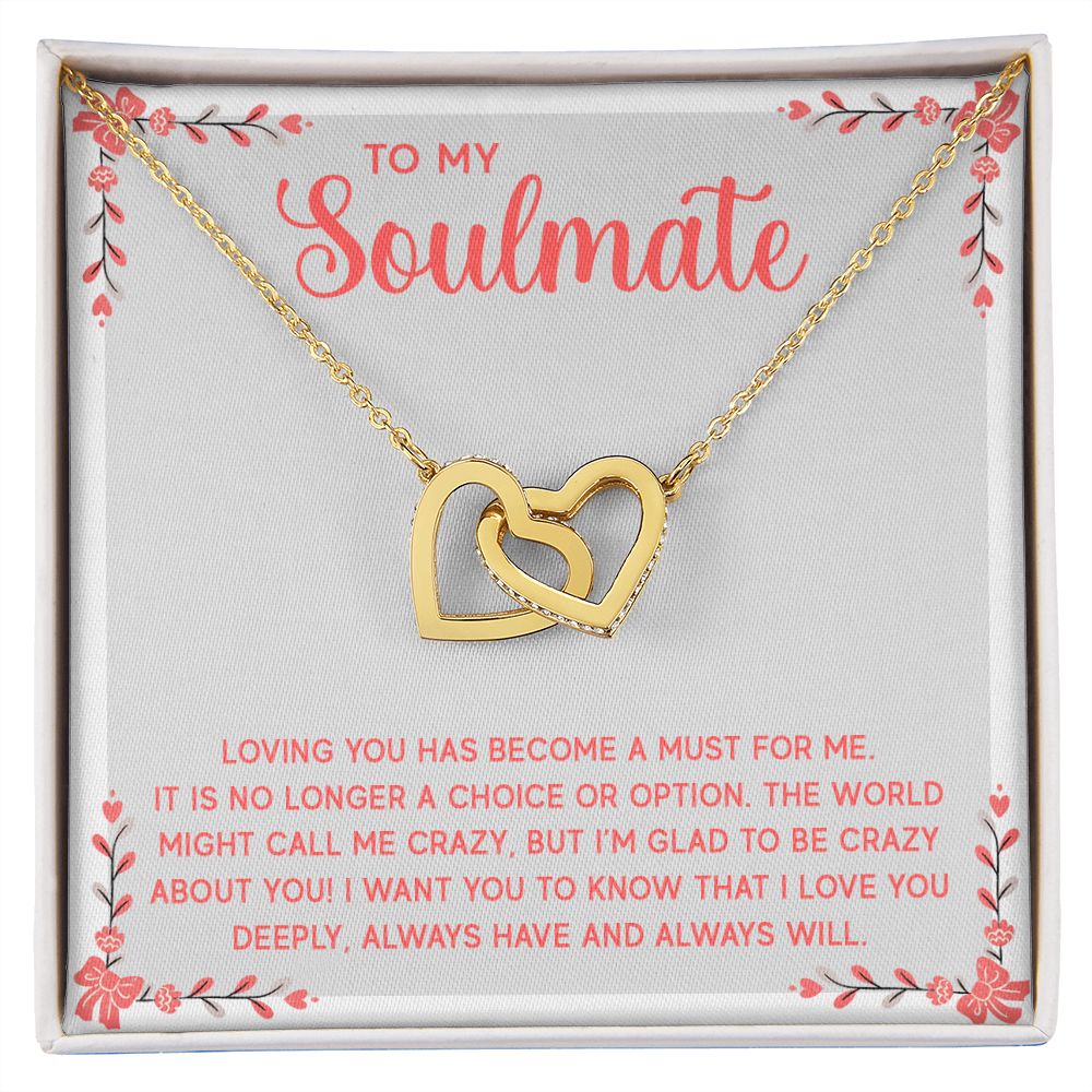 To My Soulmate Necklace for Women Birthday Christmas Jewelry Gifts For My Wife with Message Card Box Personalized Gift Present Pendant for Future Wife Soulmate Girlfriend Love 14 Interlocking Hearts Necklace