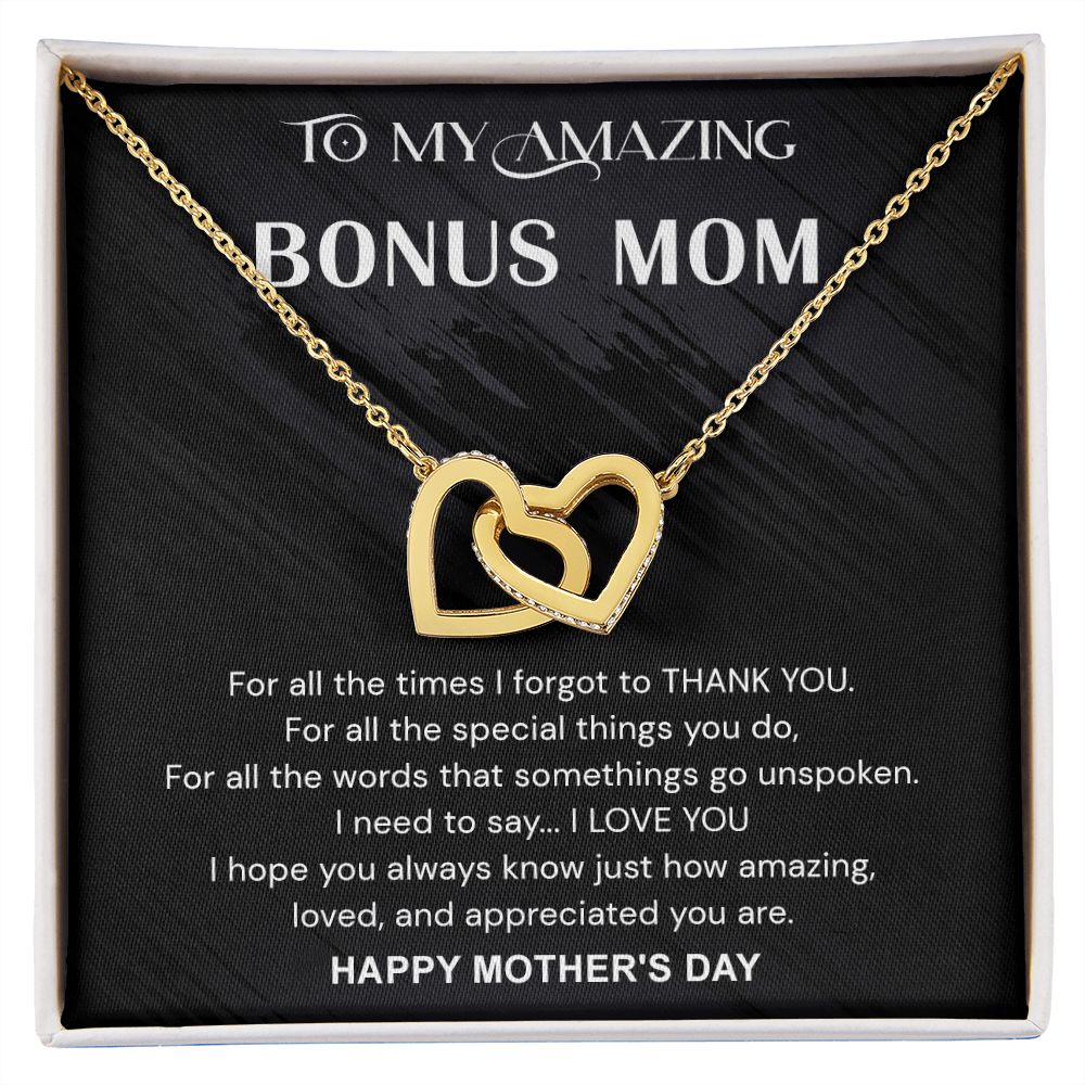 Mother's Day Gifts For Bonus Mom, Bonus Mom Mothers Day Gift, Bonus Mom Necklace, Gift For Bonus Mom On Mother's Day Interlocking Hearts Necklace