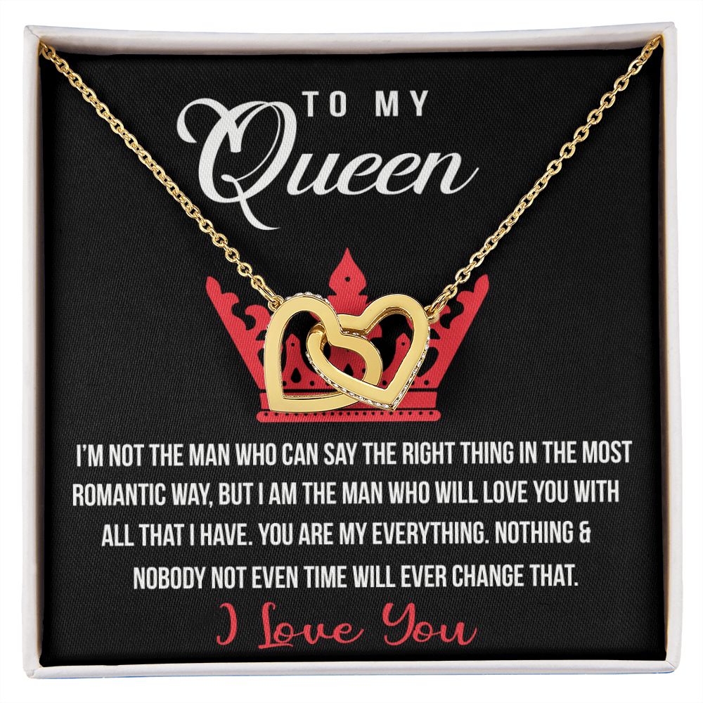 To My Queen Love Knot Necklace, Gift For Wife Girlfriend Soulmate Future Wife Interlocking Hearts Necklace