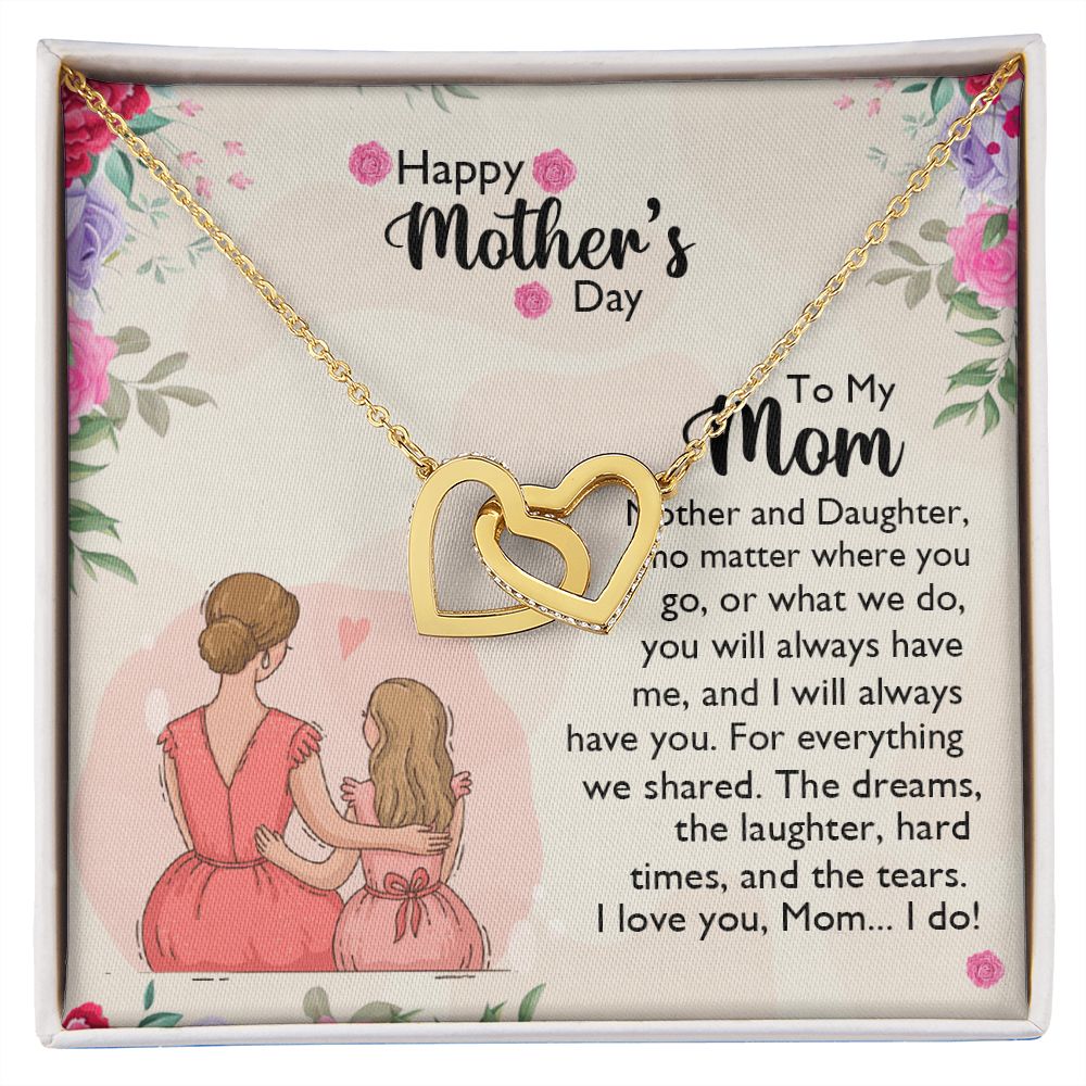 Mom Necklace Gifts for Mom from Daughter to Mom Gifts for Mothers Day from Daughter, To My Mom Necklace from Daughter to Mom Birthday Gifts Necklace with Message Card and Gift Box11 Interlocking Hearts Necklace
