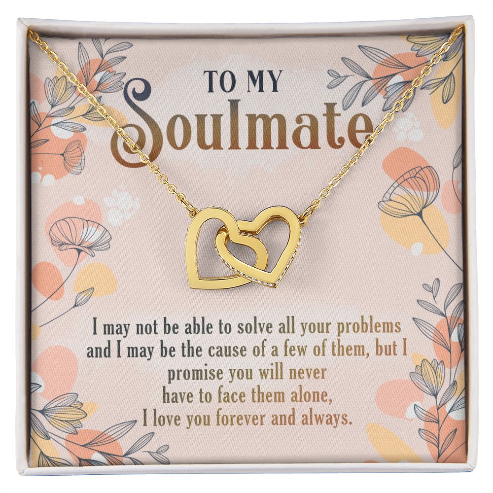 To My Soulmate Necklace for Women Birthday Christmas Jewelry Gifts For My Wife with Message Card Box Personalized Gift Present Pendant for Future Wife Soulmate Girlfriend Love 8 Interlocking Hearts Necklace