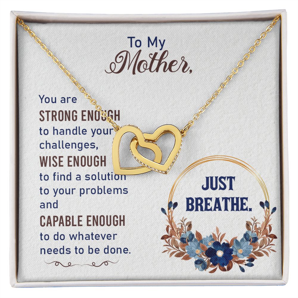 To My Mother Necklace Pendant Gift From Daughter In Law Necklace Strong Enough Gift For To Mom Happy Mother's Day Mother In Law Gift On Birthday Anniversary Gift 30821 Interlocking Hearts Necklace