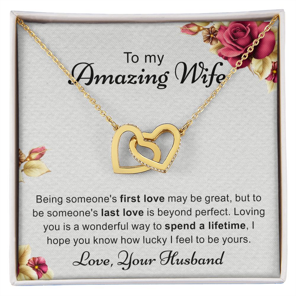 Birthday Gifts For Wife, Necklace Gifts For Wife From Husband, To My Wife Jewelry For Women , To My Wife Necklace  from Husband Wedding Anniversary Present For Wife, Beautiful Wife Jewelry Christmas 6 Interlocking Hearts Necklace