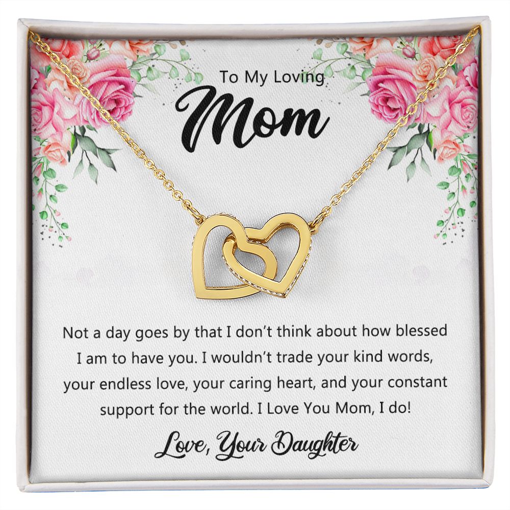 To My Mom Necklace, Gift For Mom, Mother's Day Gift from Daughter, Mom Jewelry Gift for Mothers Day, Birthday Gift for Mother, Moms Gift from Daughter Son, Necklace for Mom Mother 9 Interlocking Hearts Necklace