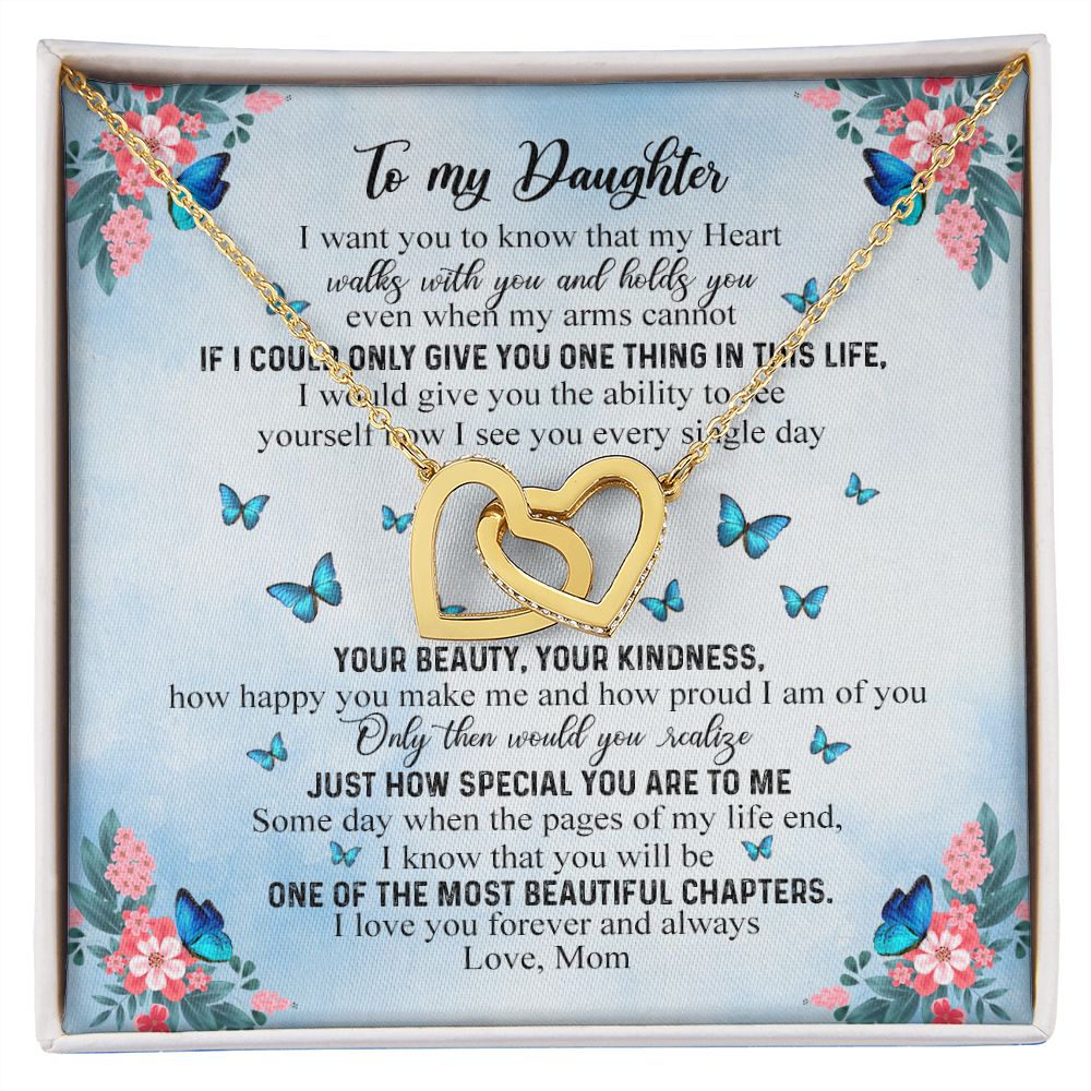 To My Daughter Gift From Mom Mother Day Gift For Daughter Jewelry for Daughter Interlocking Hearts Necklace