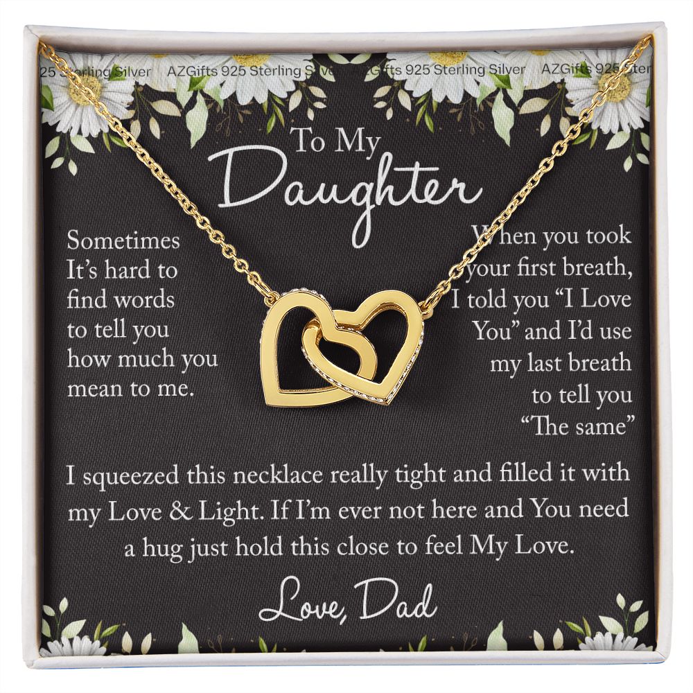 To My Daughter Necklace from Dad Father Daughter Birthday Gift For Daughter From Dad Graduation Gift for Her Girls Teen Girl Necklace Gift From Dad Gift For Daughter Interlocking Hearts Necklace