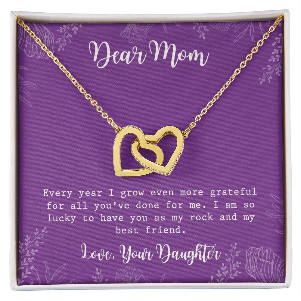 Mom Necklace Gifts for Mom from Daughter to Mom Gifts for Mothers Day from Daughter, To My Mom Necklace from Daughter to Mom Birthday Gifts Necklace with Message Card and Gift Box2234 Interlocking Hearts Necklace
