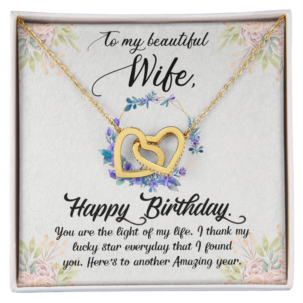 To My Beautiful Wife Necklace, Wedding Anniversary Jewelry For Women, Necklace For Wife from Husband, Gifts For Wife Birthday Gifts Necklace, Jewelry With Message Card In A Gift Box
