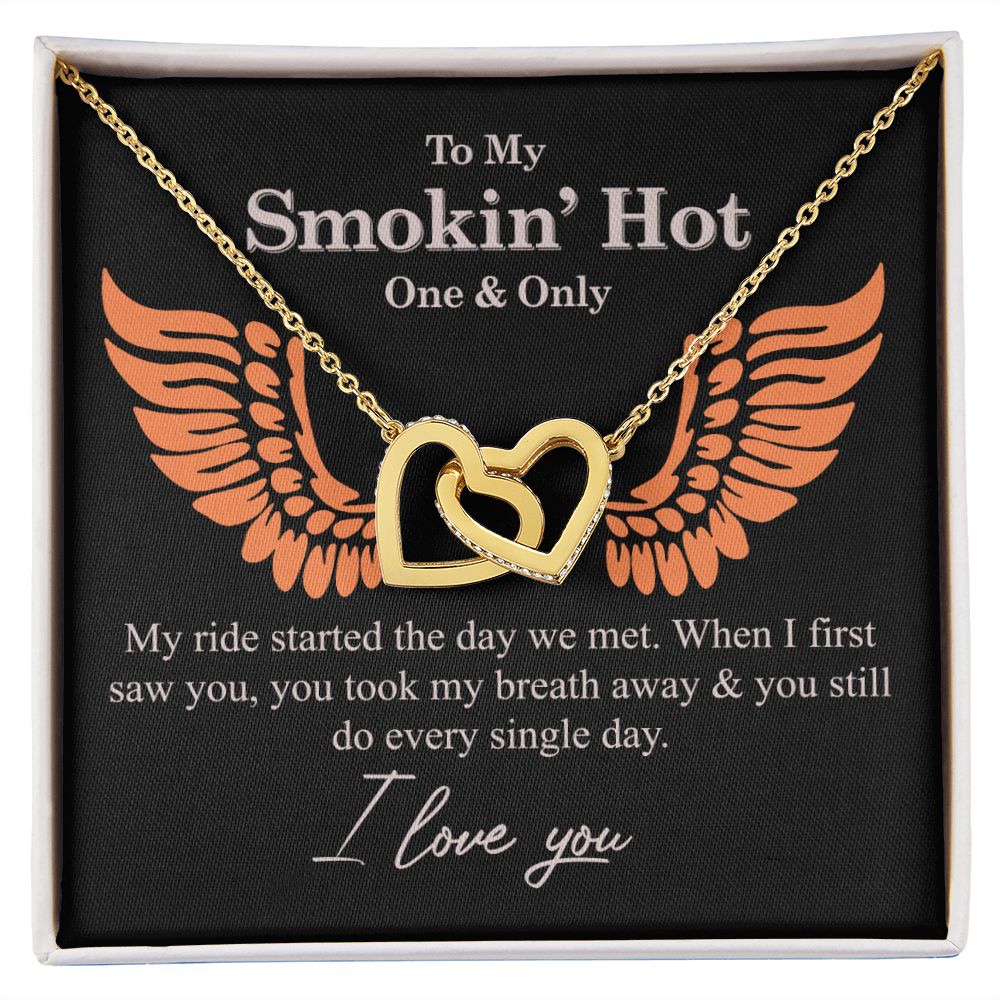 To My Smokin' Hot Necklace Gift One And Only - My Ride Started Alluring Necklace Interlocking Hearts Necklace