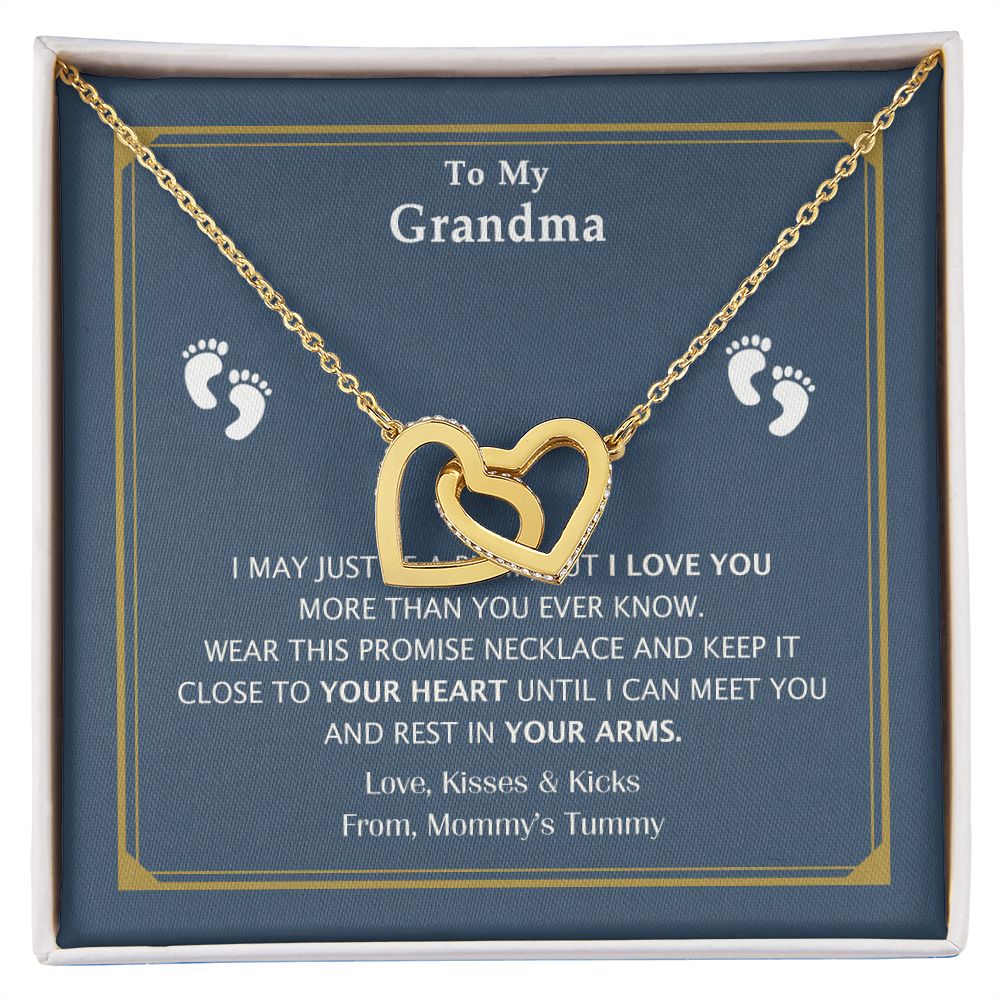 To My Grandma Necklace, Gift for Grandmother Necklace, Mothers Day Gift For Grandma Nana, Grandma Jewelry From Grandchildren GrandKids , Jewelry Box Gift For Grandma Grandmother17 Interlocking Hearts Necklace